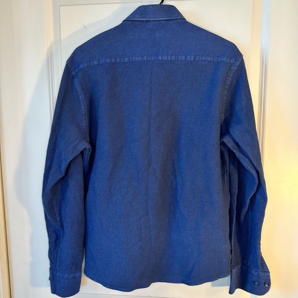 Stone Rose Navy Miami Waffle Slim Fit Sport Button Down Shirt, size Large - Picture 4 of 11